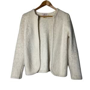 Joseph Magnin Sweater Cardigan Size S Angora Wool Vintage Soft Comfy Cream